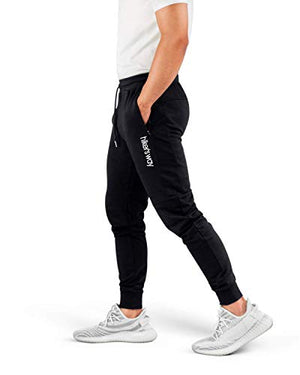 hiker's way Men's Slim Fit Track Pants for Men Sports Black