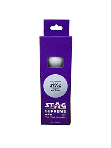 Image of STAG SUPREME Plastic Table Tennis Balls, Size Standard, (White)