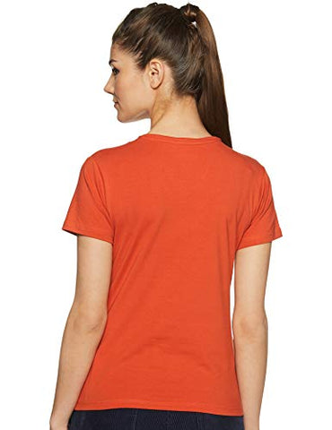 Image of Amazon Brand - Symbol Women's Solid Regular Fit Half Sleeve T-Shirt (VN-PO2-COMBO15_Burnt Orange & Blush_M) (Combo Pack of 2)