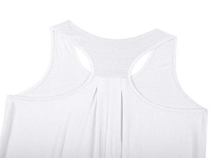 Yoga Tank Tops for Women Activewear Workout Sport Tops Loose Fit Running Shirts Super Soft Silky Tops White M
