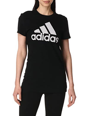 adidas Women's Badge of Sport Tee (X-Small, Black/White (Mesh Logo))