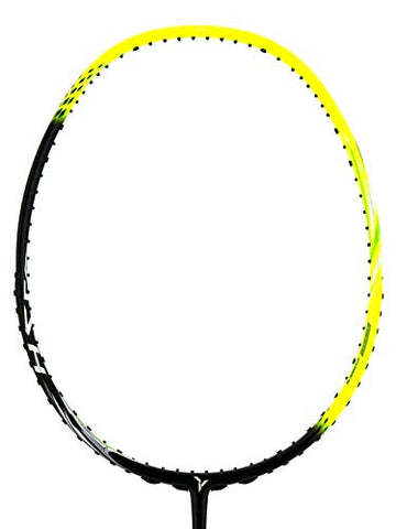 Image of YOUNG Malaysia Carbon Graphite Y-Flash 20 Super Light 74 g, Japanese High Modulus Nano Carbon Badminton Racket, Takes Up to 33 lbs Tension, Includes Full Cover (Yellow and Black)