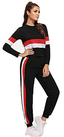 Image of Galani Yoga Suit For Sports Gym Dancing Workout Aerobic Fitness Breathable Fabric Top & Leggings For Women Comfortable Ankle-Length Yoga Wear (Black, L)