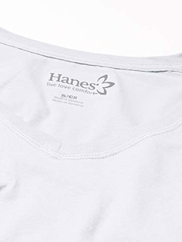 Image of Hanes Women's V-Neck Long Sleeve Tee, White, XX-Large