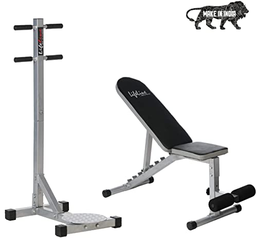 Lifeline LB-311 Adjustable Bench (Incline, Flat, Decline) with IF-7123 Twister Single for Body Toning, Full Body Home Gym Combo