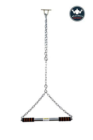Image of ALLYSON FITNESS Steel Pull Up/Chin up Bar, Heavy Duty Rod with Thick Chain Hanging Rod Pull Up Bar (5 FEET Thick Chain)