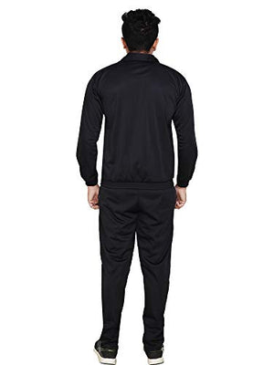 HYSAR Men's Polyester Tracksuit (HYSAR_C_TS-Blk-40_Black_Large)