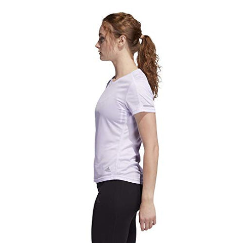 Image of adidas Women's Run 3-Stripes Tee Purple Tint Medium