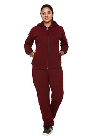 PIPASA Women and Girls Sports Gym Wear Casual Track Suit For Winter (XL, CHOCOLATE BROWN)