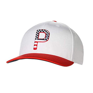 PUMA Golf 2020 Men's P Pars & Stripes Adjustable Hat (Men's, Bright White, One Size) (22967)