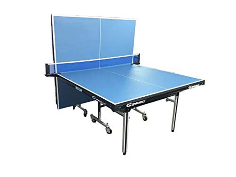 Image of Gymnco Regular Table Tennis Table with Wheel (Laminated Top 25 mm) (Free TT Table Cover + 2 TT Racket & 1 Balls)