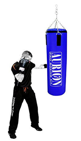 Image of Aurion 1515 Synthetic Leather Boxing Bag with Chain, 48-inch (Red/Blue)