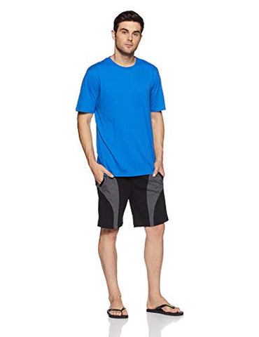 Image of Jockey Men's Cotton Sport Shorts (9411_Black & Charcoal Melange_Medium)