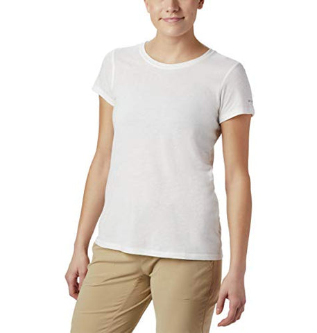 Image of Columbia Women's Solar Shield Short Sleeve Shirt, White, 2X