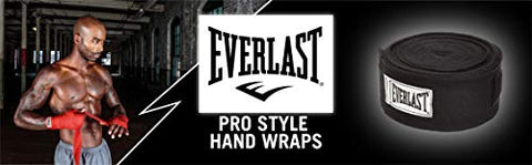Image of Everlast - 4456B Cotton Hand Wraps (Black, 180-inches)