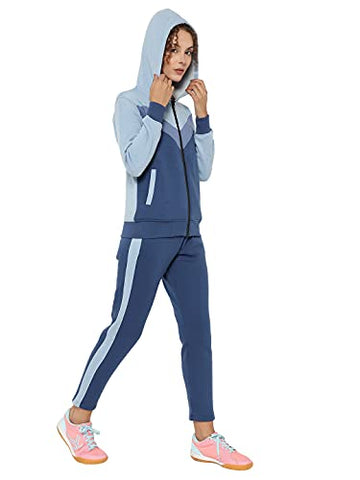 Image of CHKOKKO Fleece Zipper Long Sleeve Hooded Women's Tracksuit Pink size -S