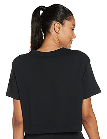 Image of Nike Women's Sportswear Essential Cropped T-Shirt (Medium), Black/White