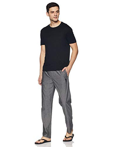 Image of U.S. Polo Assn. Men's Regular Fit Track Pants (I658-002-PL_Black Chambray_L)