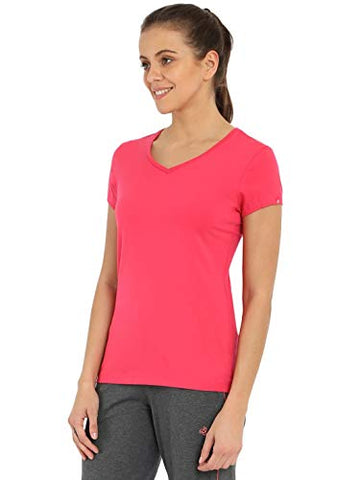 Image of Jockey Women's Plain T-Shirt (1359-0105-Ruby_XX-Large)