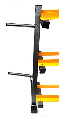 Protoner Blend 2 in 1 Dumbbell and Plates Rack (Black, Yellow, 500 Kgs Capacity)
