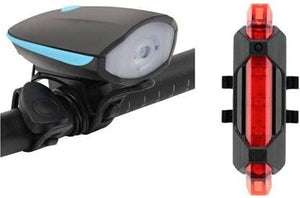 Gadget Deals 2-in-1 Rechargeable Cycle Light and Horn with Cycle Tail Light LED Cycle Light for Bicycle Front Rear Light Combo