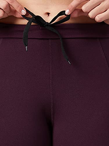 BLINKIN Yoga Gym Workout & Active Sports Fitness Activewear 3/4th Capri Tights for Women with Mesh & Side Pockets(8160,Color_Maroon,Size_XL)