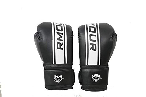 Image of IWIN Our Unfilled White Black Heavy PU Punch Bag Boxing MMA Sparring Punching Training ick Boxing MuDay Thai with Hanging Chain, Boxing Gloves and Hand Wraps (3 Feet)