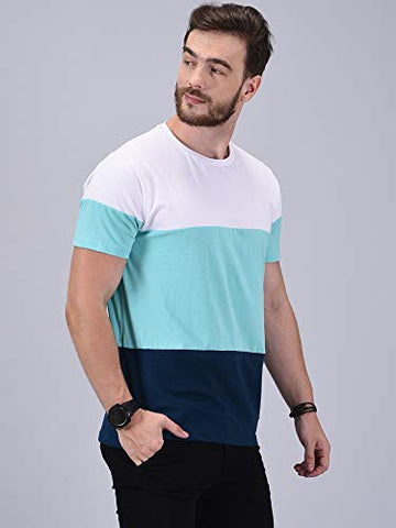 Image of Wrath Men's Regular Fit Solid T-Shirt (Turquoise, Small)