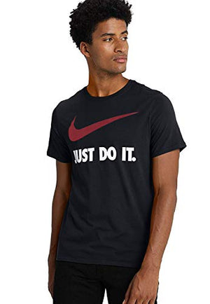 Nike Sportswear Men's Just Do It Swoosh Tee (Medium, Black/University Red/White)