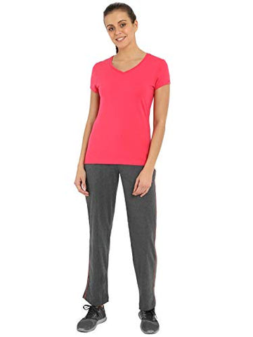 Image of Jockey Women's Plain T-Shirt (1359-0105-Ruby_XX-Large)