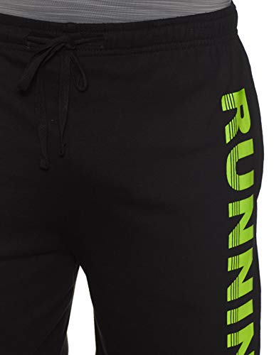 Chromozome Men's Track Pants (N-169 Running Shorts_Black_Large)