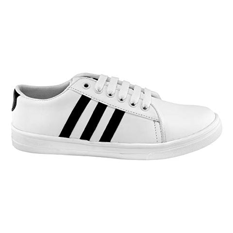 Image of Bella Toes Presents Women's/Ladies/Female/Girls Trendy Lightweight Comfortable, Casualwear White Lace-Up Sneakers Shoes_(8804-WHITE-41)