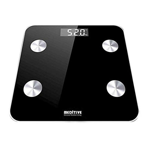 Image of MEDITIVE Bluetooth Digital BMI Weight Scale with Body Fat Analyzer and Fitness Body Composition Monitor, with Mobile App