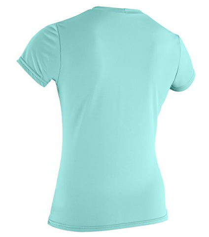 Image of O'Neill Wetsuits Women's Basic Skins UPF 50+ Short Sleeve Sun Shirt, Seaglass, X-Small