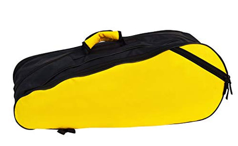 Image of Aurion Badminton,Squash Racket Bag, Single Shoulder Racket Bag 6 Racquet Bag, Waterproof and Dustproof (Black/Yellow, 40 L), Polyester