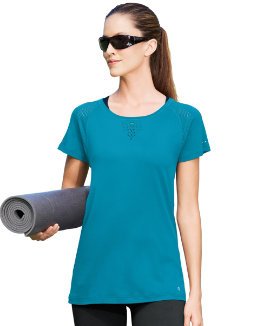 Champion Women's Seamless Mesh Tee, Process Blue, Medium