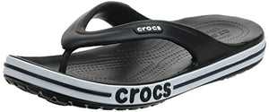 crocs Unisex Adult Bayaband Flip Black/White Slipper-7 Men/ 8 UK Women (M8W10) (205393-066)