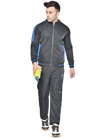 Image of CHKOKKO Men Hooded Zipper Reversible Track suit Blk Royal size L