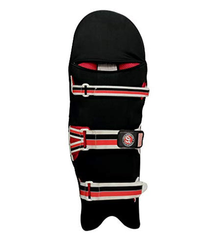 Image of Setia International Elasticized-fabric Spandex Cricket Leg Guard/Pad Coloured Skin Cover (Black)