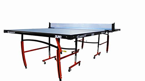 Gymnco Duro Table Tennis Table with Levellers Top 18 mm (TT Table Cover + 2 TT Racket & Balls