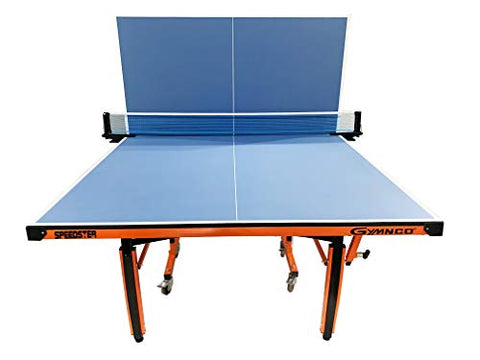 Image of GYMNCO Speedster Table Tennis Table Top Thickness 19 mm Laminated with 75 mm Wheel and Levellers (TT Table Cover, 2 Tt Racket + Balls)