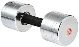 Amazon Brand - Symactive Chrome Plated Steel Dumbbell, Set of 1, 15 Kg