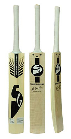 Image of SG Scorer Classic Kashmir Willow Cricket Bat ( Size: Short Handle,Leather Ball ), wood, multicolor
