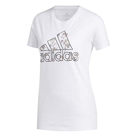 Image of adidas womens Floral Tee White Small