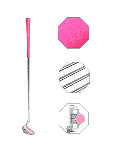 Image of Junior Golf Putter Stainless Steel Kids Putter Right Handed 3 Sizes to Choose Freely for Kids Ages 3-5 6-8 9-12(Pink Head+Pink Grip, 29inch,Age 9-12)