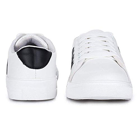 Image of Bella Toes Presents Women's/Ladies/Female/Girls Trendy Lightweight Comfortable, Casualwear White Lace-Up Sneakers Shoes_(8804-WHITE-41)