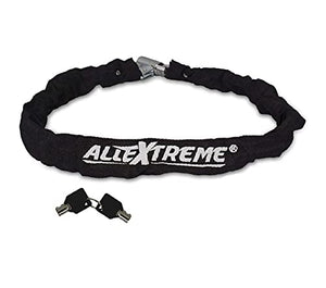 AllExtreme EXBHCL1 Heavy Duty Stainless Steel Helmet Lock Anti-Theft Luggage Secure Chain Lock Device with 2 Keys (Black)