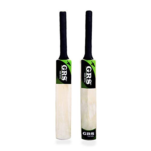 GRS Kids Zone Popular Willow Cricket Bat with Wicket Set & 1 Tennis Ball for Kids (Size 3, Age 6-10 Year Old Kids), Wood