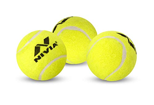 Nivia Light Weight Rubber Tennis Ball, Standard, (Yellow)