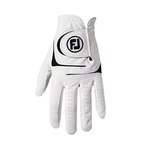 Image of FootJoy Men's WeatherSof Golf Glove White Medium/Large, Worn on Right Hand